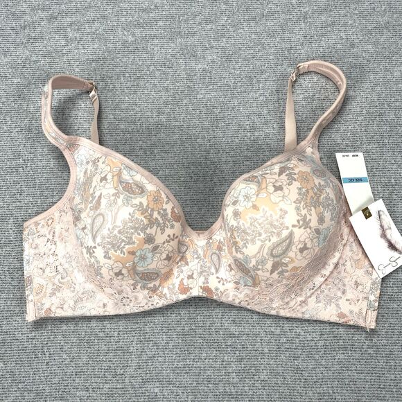 Jessica Simpson Ladies 42C Bra Floral Padded Underwire Adjustable Clasp Back - Picture 1 of 16